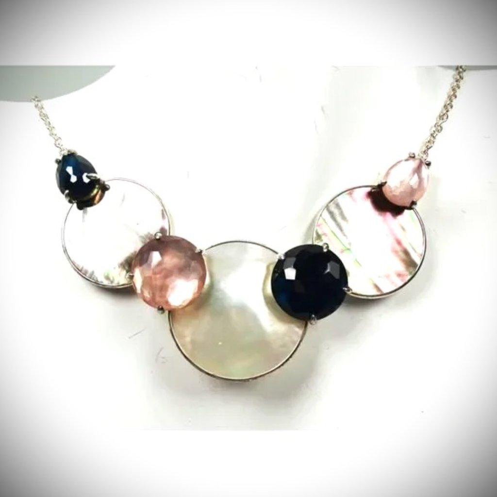Ippolita 1495 Rock Candy Collection Multicolor Doublets Black Shell Necklace 900$